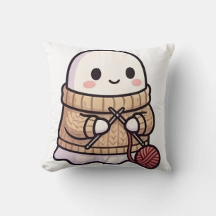 Coussin Joli Fantôme de Tricot Halloween