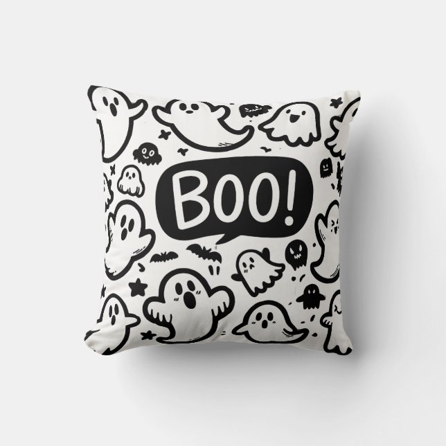 Coussin Joli Fantôme Halloween Conception de Boite (Recto)