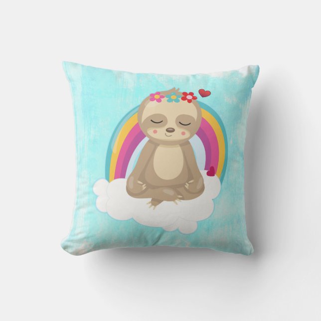 Coussin Joli fentes Brown, Méditant sur un nuage (Recto)