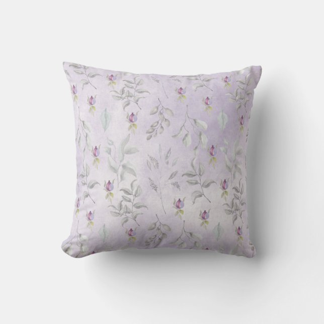 Coussin Joli Feuille Floral violet Motif (Recto)