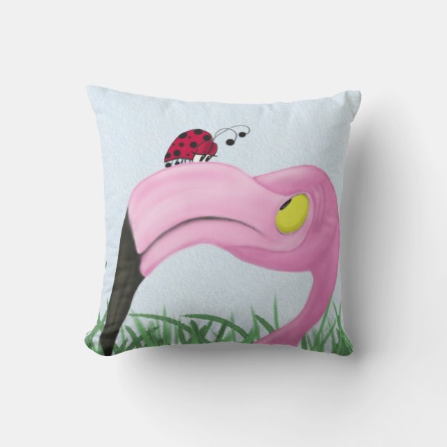 Coussin Joli Flamant rose rose (Recto)