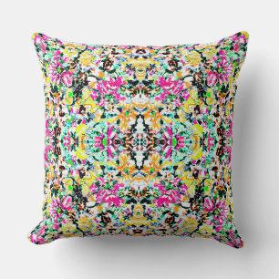 Coussin Joli floral abstrait coloré