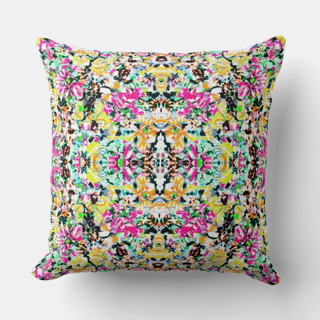 Coussin Joli floral abstrait coloré (Recto)