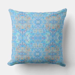 Coussin Joli floral pastel bleu
