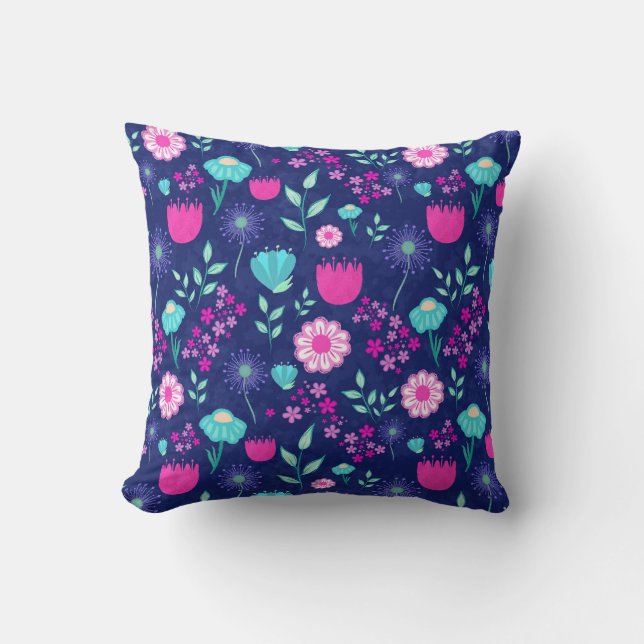 Coussin Joli fond à motif floral (Recto)