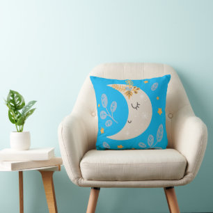 Coussin Joli fond bleu demi-lune