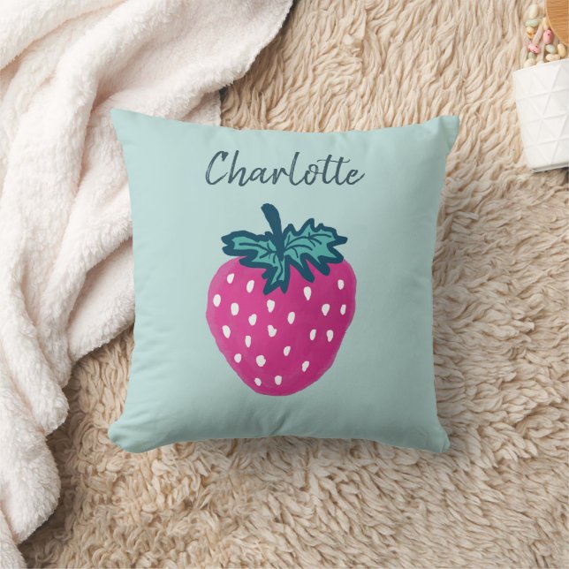 Coussin Joli fruit fraise Nom personnalisé  (Couverture)