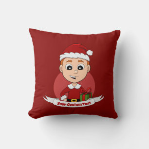 Coussin Joli garçon de Noël avec cheveux de gingembre