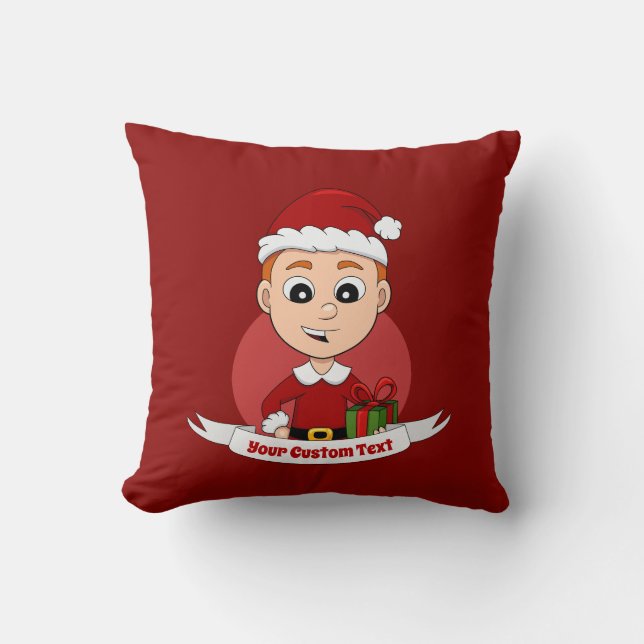 Coussin Joli garçon de Noël avec cheveux de gingembre (Recto)