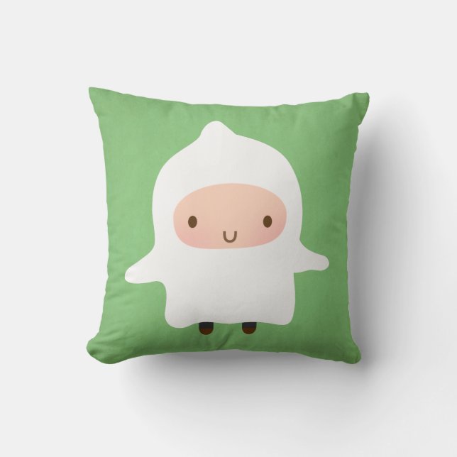 Coussin Joli garçon fantôme et squelette pour Halloween (Recto)