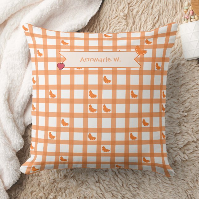 Coussin Joli Gingham Orange (Couverture)