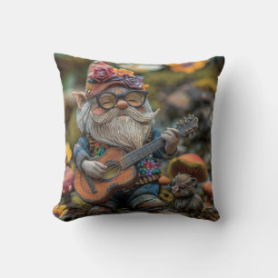 Coussin Joli gnome musical jouant de la guitare