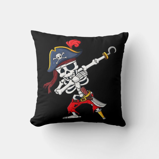Coussin Joli Halloween Dabbing Pirate Skeleton Fun (Recto)
