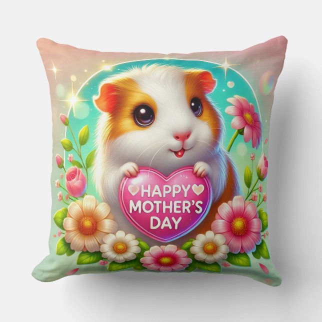 Coussin Joli hamster célébrant la fête des mères (Recto)