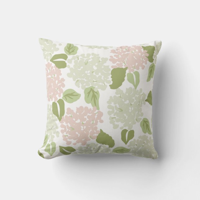 Coussin Joli hydrangea floral preppy classique (Recto)