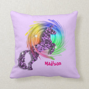 Coussin Joli Imaginaire Rainbow Unicorn Personnalisé