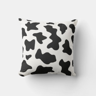 Coussin joli imprimé noir et blanc de vaches laitières de