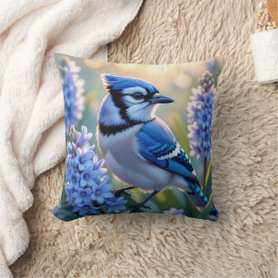 Coussin Joli Jay et Lilacs Bleus