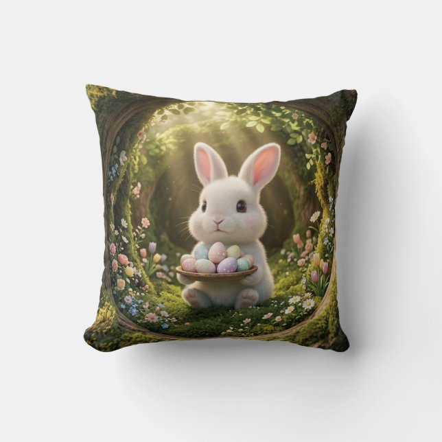 Coussin Joli lapin de Pâques (Recto)