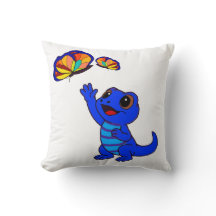 Joli Lézard de Dessin Animé Bleu Attrapant des Pap