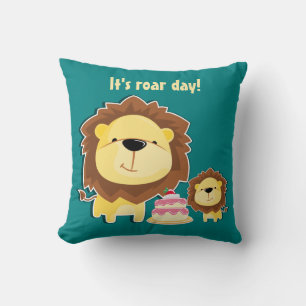 Coussin Joli Lion Et Baby Cub Anniversaire de enfant