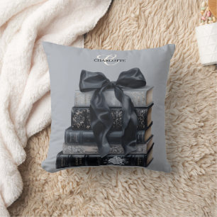 Coussin Joli livre à nœud noir Bibliophile