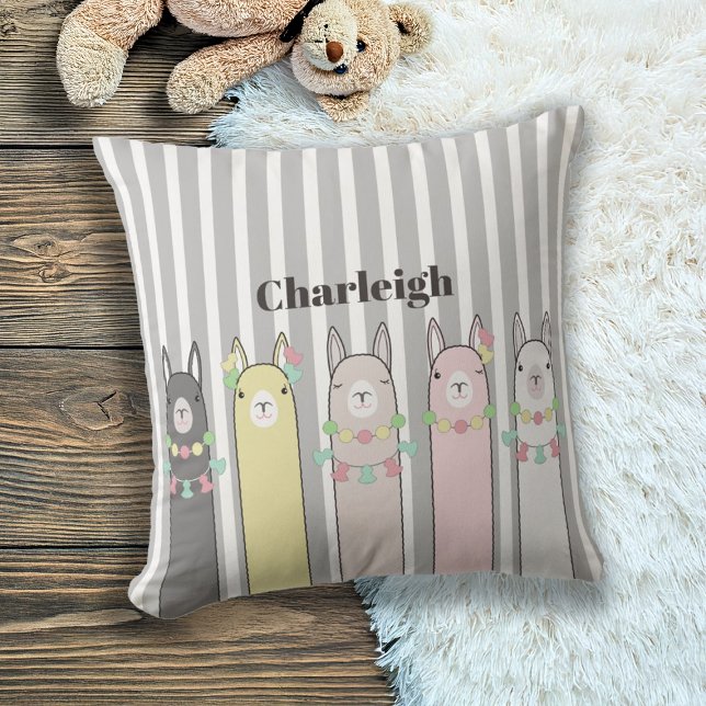 Coussin Joli Llamas Retro Coloré Enfants (Créateur téléchargé)