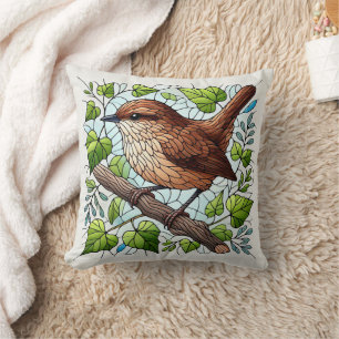 Coussin Joli look en verre Brown, texte modifiable