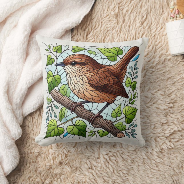 Coussin Joli look en verre Brown, texte modifiable (Couverture)