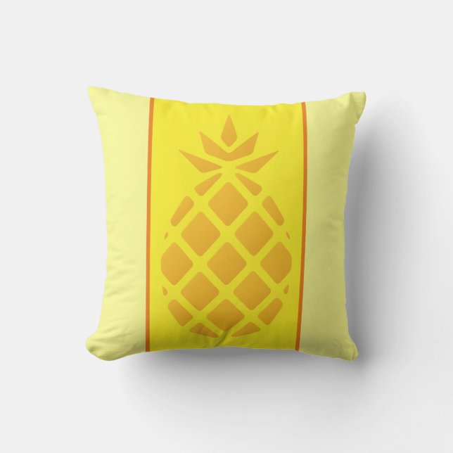 Coussin Joli Monogramme D'Ananas Jaune Et Orange (Recto)