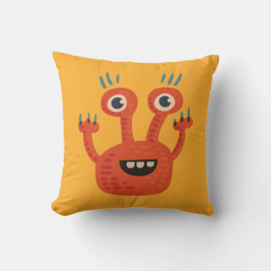 Coussin Joli Monster Cartoon Orange Enfants