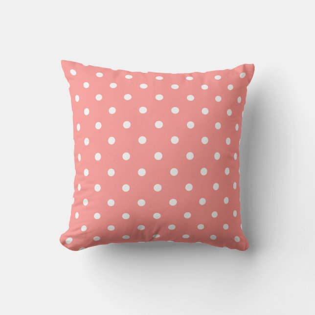 Coussin Joli motif à pois rose et blanc (Recto)