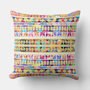 Coussin Joli motif aztèque tribal coloré