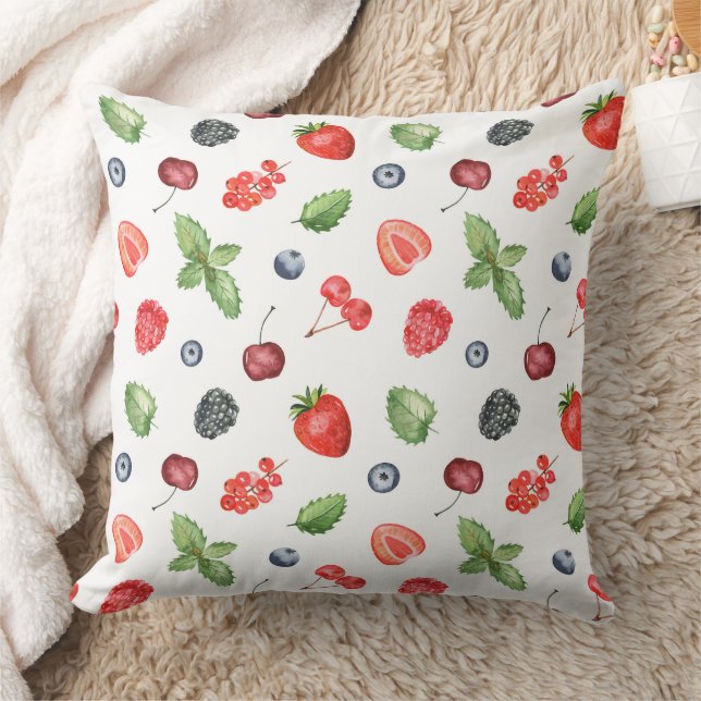 Coussin Joli Motif Berry aquarelle (Couverture)