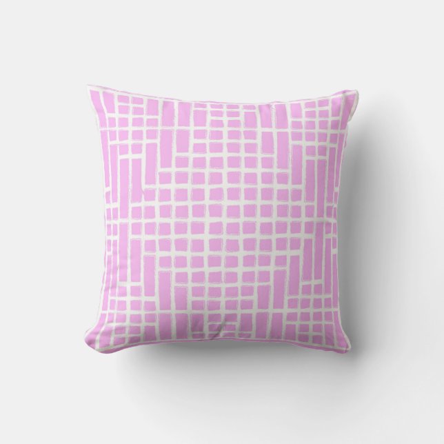 Coussin Joli Motif Carré rose (Recto)