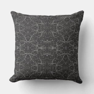 Coussin Joli motif d'arbre noir et blanc