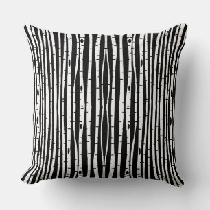 Coussin Joli motif d'arbre noir et blanc