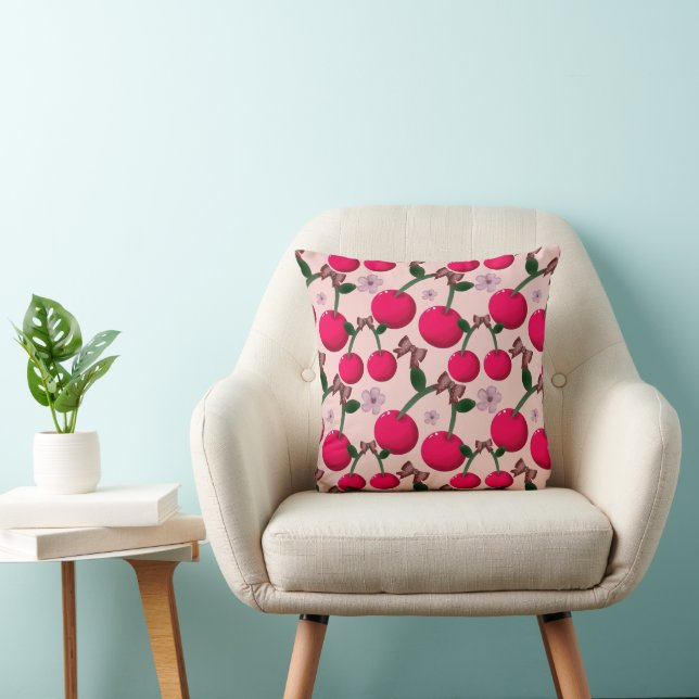 Coussin Joli motif de cerise rouge  (Chaise)