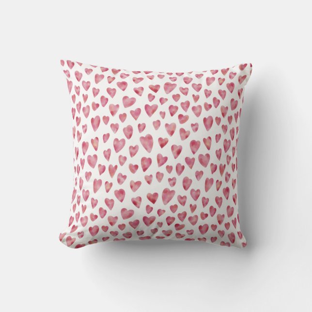 Coussin Joli motif de cœur d'amour rose (Recto)