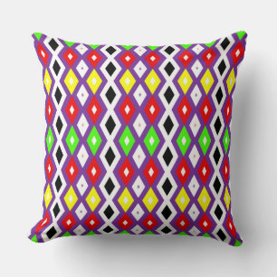 Coussin Joli motif de diamants colorés