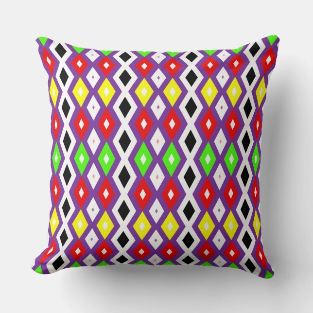 Coussin Joli motif de diamants colorés (Recto)