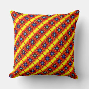 Coussin Joli motif de fleurs jaune orange