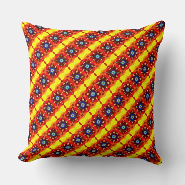 Coussin Joli motif de fleurs jaune orange (Recto)