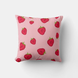 Coussin Joli Motif de fraise rose