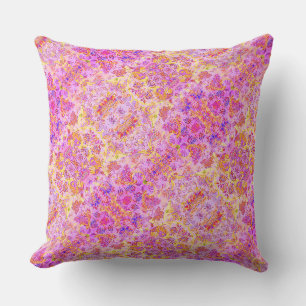 Coussin Joli motif de jardin de rêve fuchsia