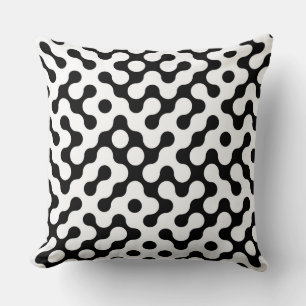 Coussin Joli motif de labyrinthe noir et blanc