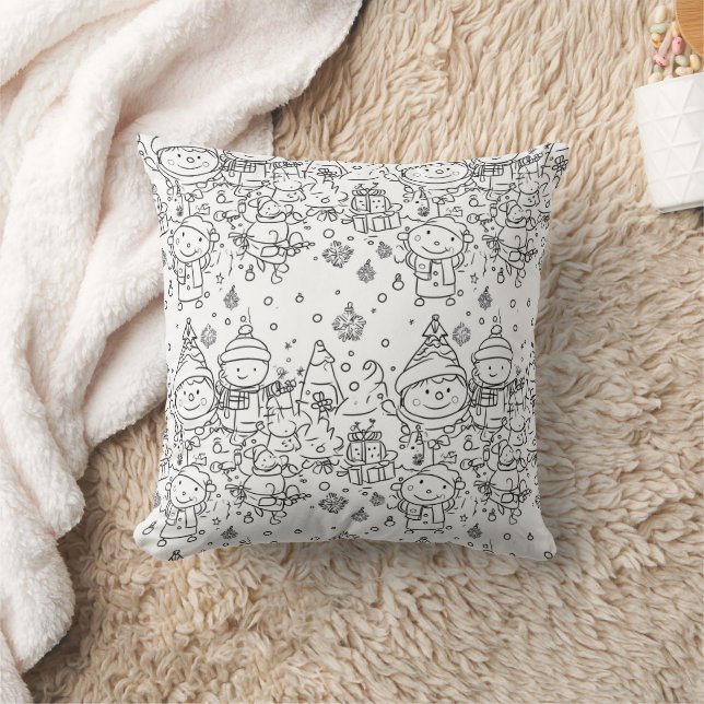 Coussin Joli motif de Noël en hiver à dessiner (2) (Couverture)
