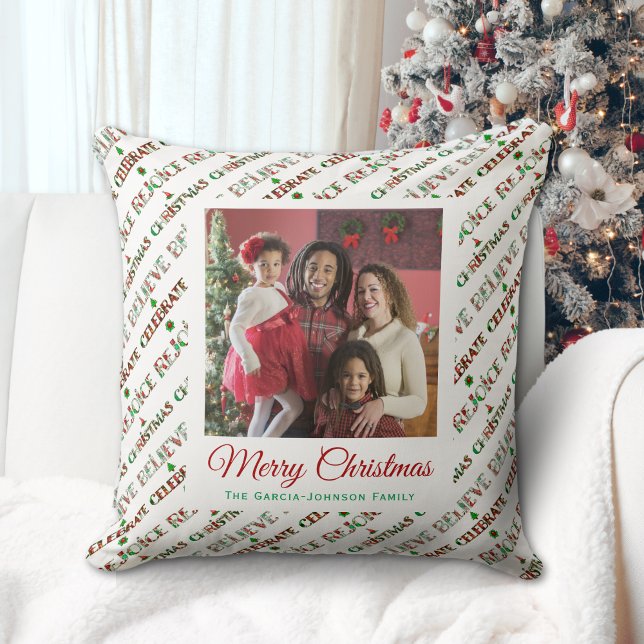 Coussin Joli motif de Noël rouge et vert (Créateur téléchargé)