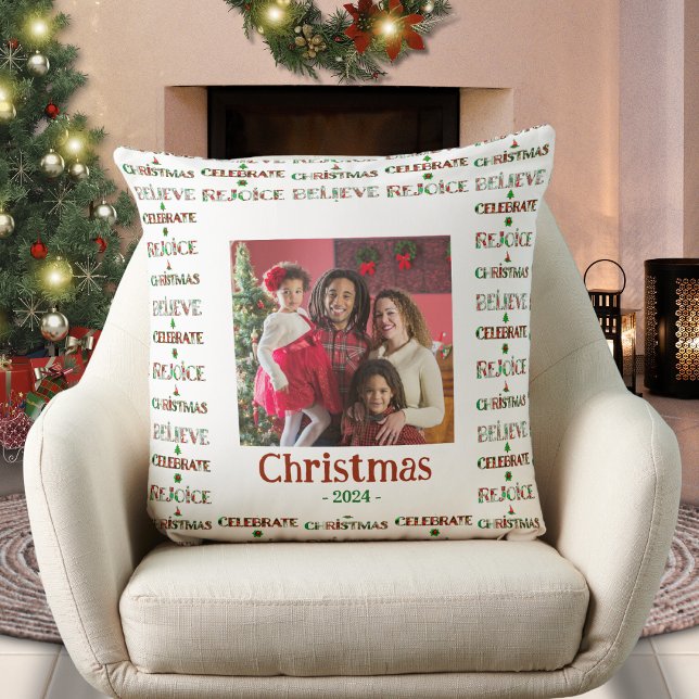 Coussin Joli motif de Noël rouge et vert (Créateur téléchargé)