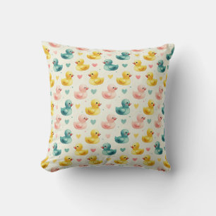 Coussin joli motif de nursery canard aquarelle pastel